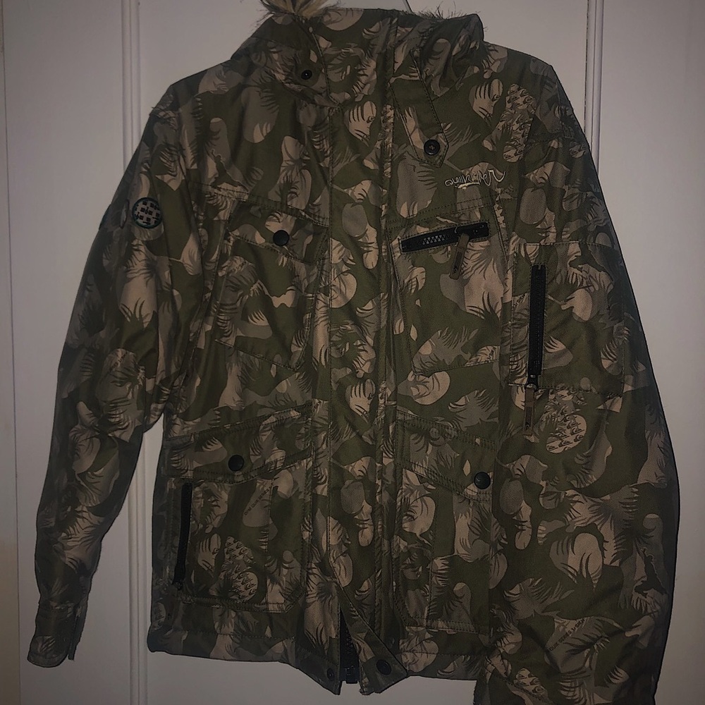 Quiksilver Squadron No. 70 Green Camo Ski Jacket